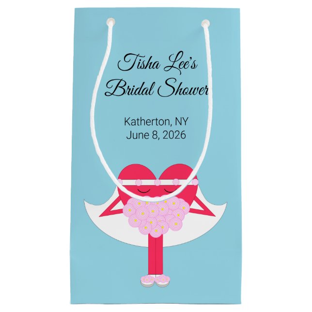 Heart Getting Married - Bridal Shower Small Gift Bag (Front)