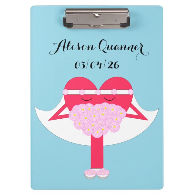 Heart Getting Married Engagement  Clipboard (Front)
