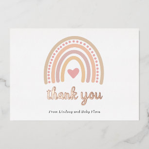 Heart Girl Boho Rainbow Baby shower Carte de remer