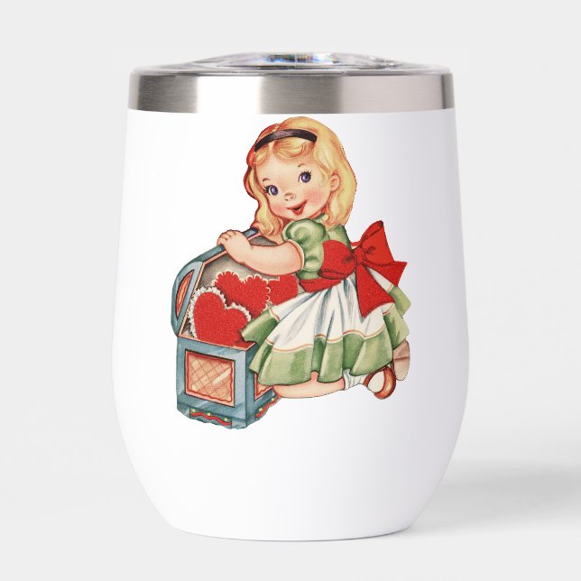 Heart Girl Child Retro Cute Children (Front)