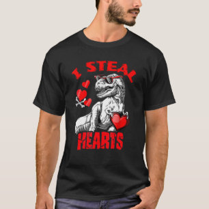 Heart Glasses Dinosaur I Steal Hearts Boys Men Wom T-Shirt