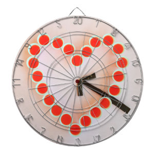 heart glasses on metal cage dartboard
