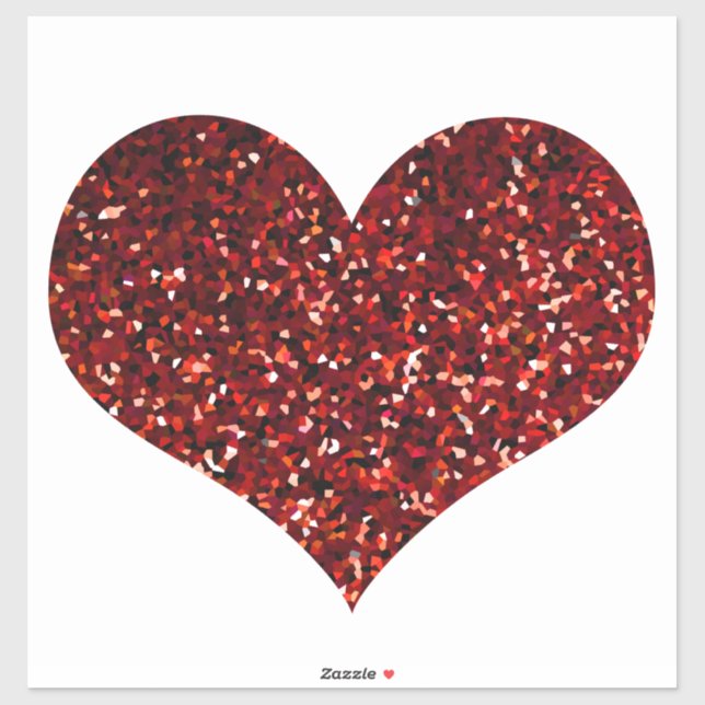 Heart Glittery Red Glitter Sparkly Pattern Wedding (Sheet)