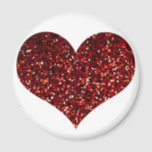 Heart Glittery Red Glitter Sparkly Pattern Wedding Magnet<br><div class="desc">Printed with glittery red heart image!</div>