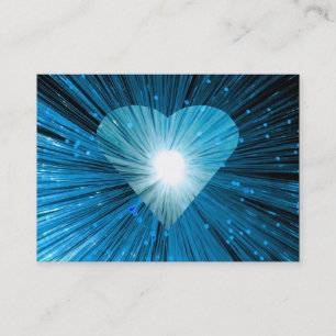 Heart Glow Blue carte de visite noir chubby