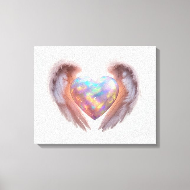 *~*  Heart Glowing Angel Wings  AP78 Opal Canvas Print (Front)