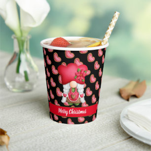 Heart Gnome Customize Colour and Text Paper Cups