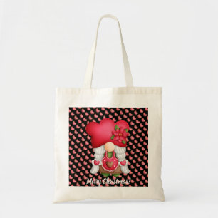 Heart Gnome Customize Colour and Text Tote Bag