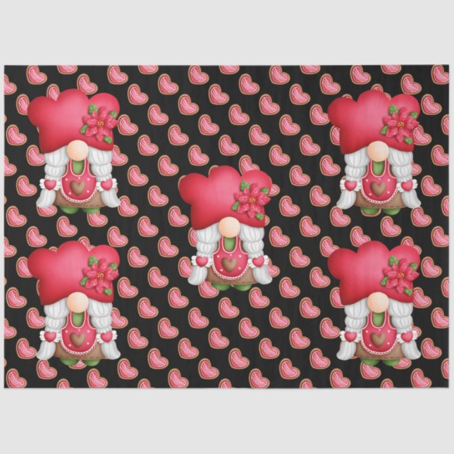 Heart Gnome Customize Colour Tissue Paper (Front)