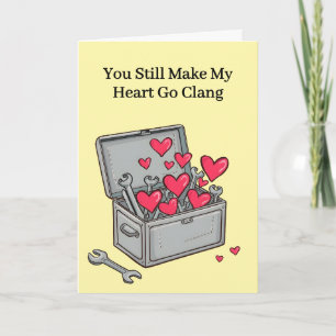 Heart Goes Clang Tin Toolbox 10th Wedding Annivers Card