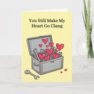 Heart Goes Clang Tin Toolbox 10th Wedding Annivers Card