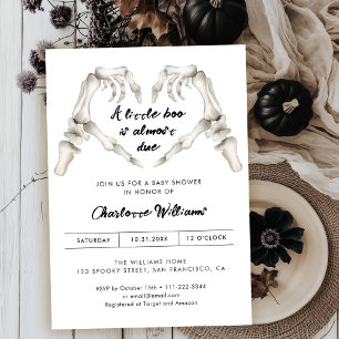 Heart Gothic Love Halloween Baby Shower Invitation