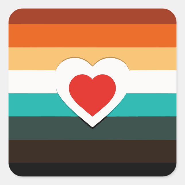 Heart Gradient Square Sticker (Front)