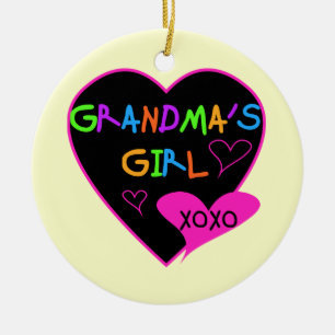 Heart Grandma's Girl T-shirts and Gifts Ceramic Ornament