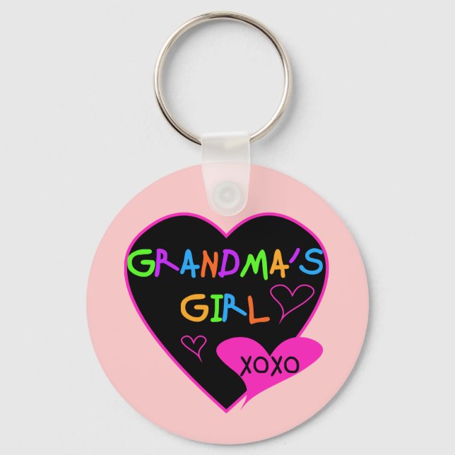 Heart Grandma's Girl T-shirts and Gifts Keychain (Front)