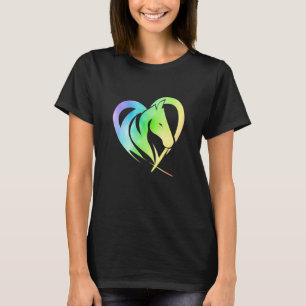 Heart Graphic Horse Lover Equestrian Rider Horses  T-Shirt