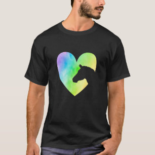 Heart Graphic Horse Lover Equestrian Rider Horses  T-Shirt