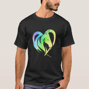 Heart Graphic Horse Lover Equestrian Rider Horses  T-Shirt