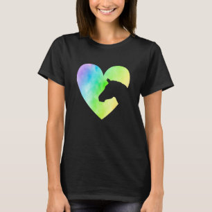 Heart Graphic Horse Lover Equestrian Rider Horses T-Shirt