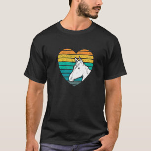 Heart Graphic Horse Lover Equestrian Rider Horses T-Shirt