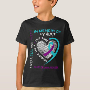 Heart Graphic In Memory Of Aunt Suicide Awareness T-Shirt