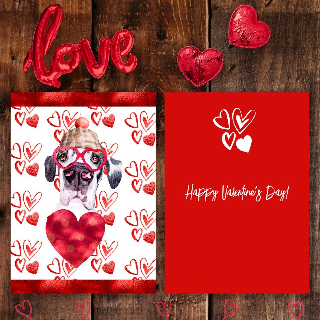 Heart Great Dane Dog Lover Valentine Gift Holiday Card (Creator Uploaded)
