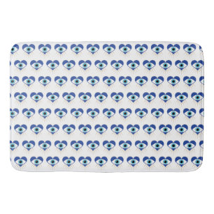 Heart Greek Evil Eye Bath Mat