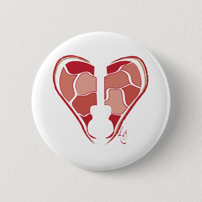 Heart Guitar 2 Inch Round Button (Front)