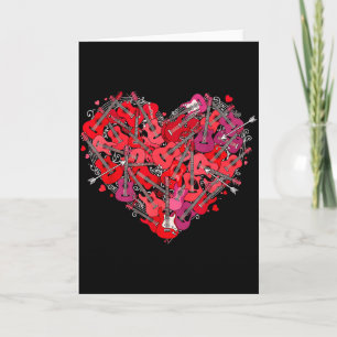 Heart Guitar Love Valentines Day Guitarist Player  Card
