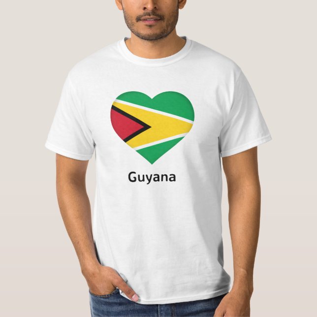 Heart - Guyana Flag T-Shirt (Front)
