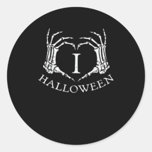 Heart Halloween Skeleton Hand Costume Men Women Ki Classic Round Sticker