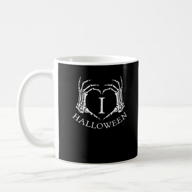 Heart Halloween Skeleton Hand Costume Men Women Ki Coffee Mug (Left)