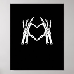 Heart - Halloween Skeleton Hand Poster