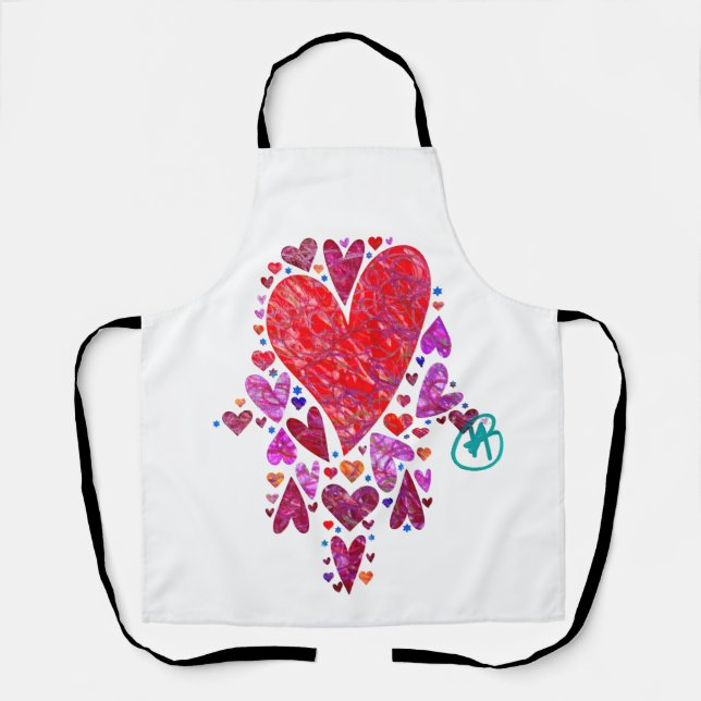 Heart Hamsa Art Apron (Front)