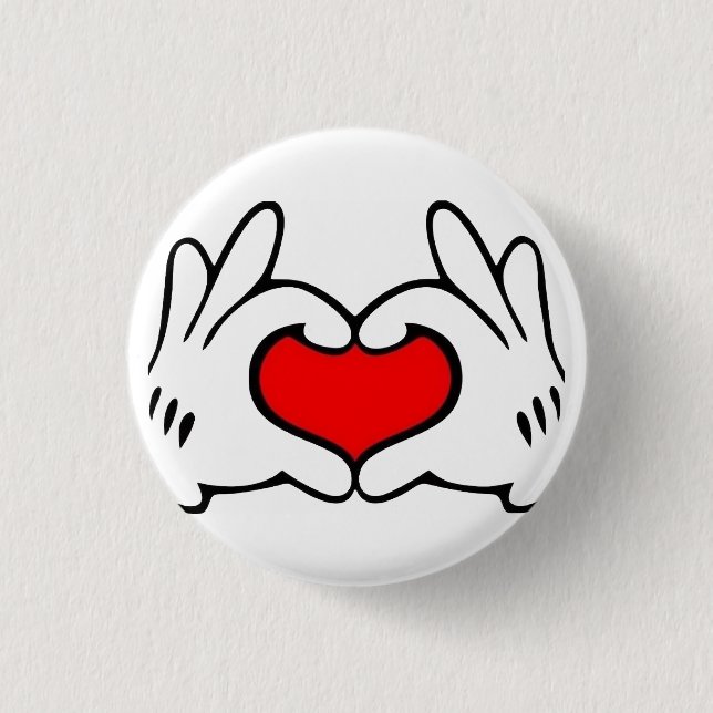 Heart Hand  1 Inch Round Button (Front)