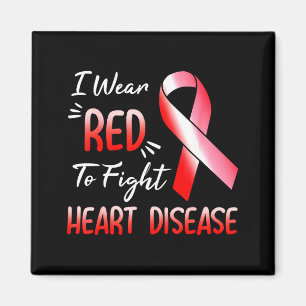 Heart Hand I Wear Red To Fight Heart Disease Aware Magnet