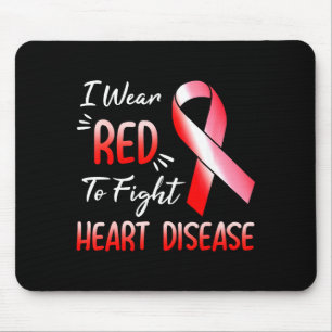 Heart Hand I Wear Red To Fight Heart Disease Aware Mouse Pad