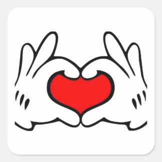 Heart Hand  Square Sticker
