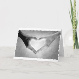 Heart Hands B&W Photo Card