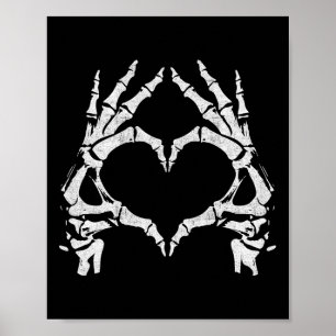 Heart Hands - Halloween - Skeleton Hands Heart Sig Poster