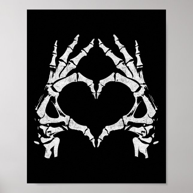 Heart Hands - Halloween - Skeleton Hands Heart Sig Poster (Front)