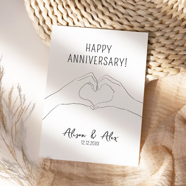 Heart Hands Happy Anniversary Card (Creator Uploaded)