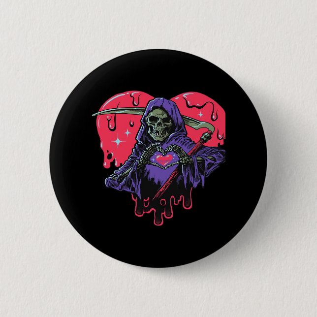 Heart Hands Reaper Classic 2 Inch Round Button (Front)