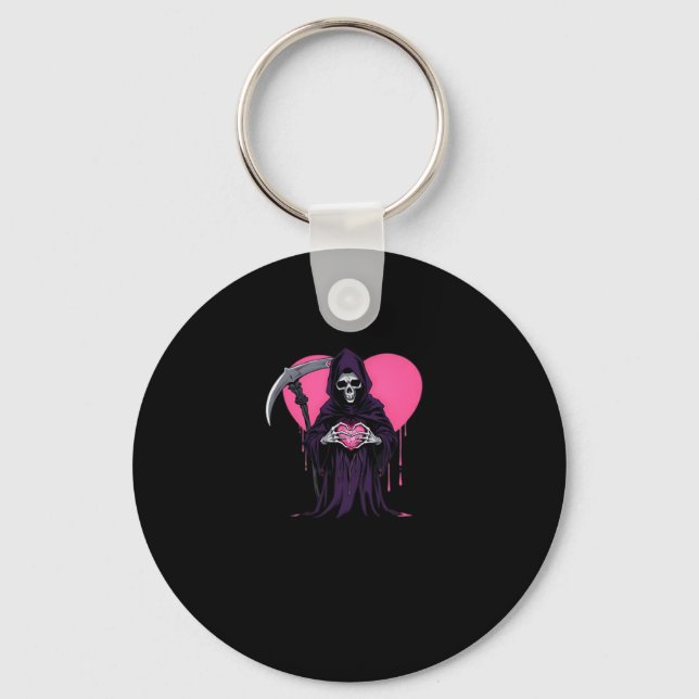 Heart Hands Reaper Classic Meme Keychain (Front)
