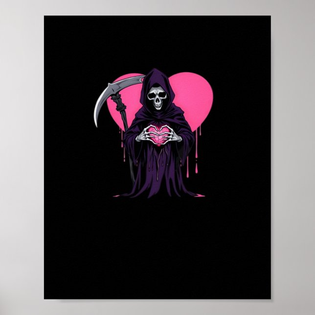 Heart Hands Reaper Classic Meme Poster (Front)
