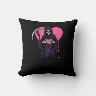 Heart Hands Reaper Classic Meme Style Throw Pillow