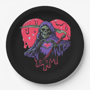 Heart Hands Reaper Classic Paper Plate