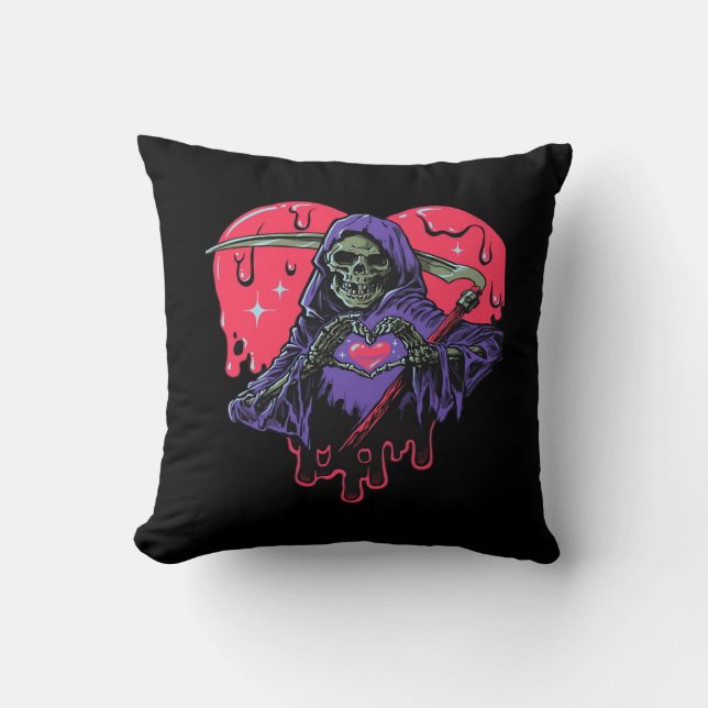 Heart Hands Reaper Classic Throw Pillow (Front)