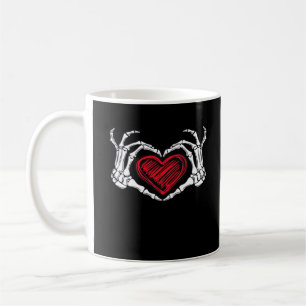Heart Hands Skeleton Coffee Mug