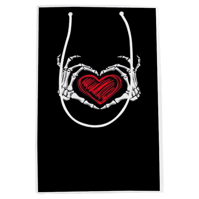 Heart Hands Skeleton Medium Gift Bag (Front)